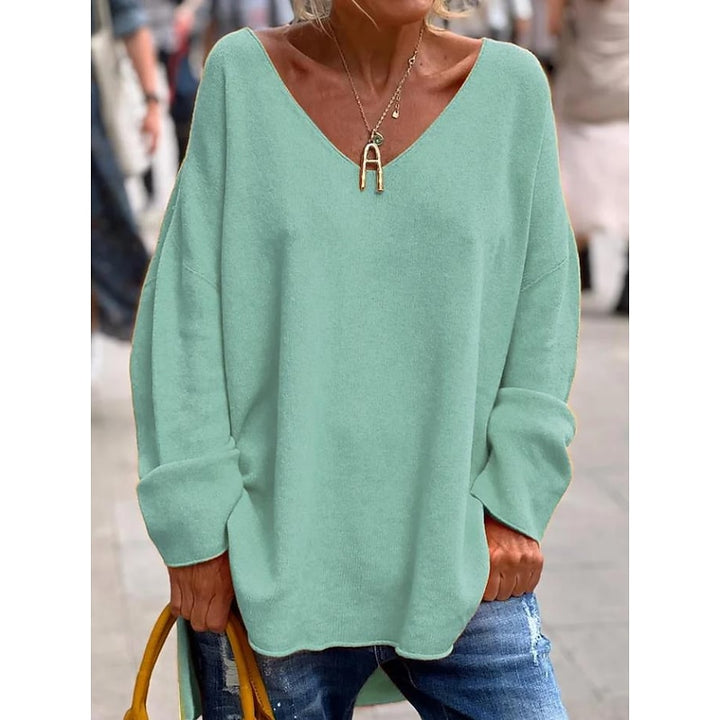 Traute | Lässiger Oversize-Pullover mit V-Ausschnitt