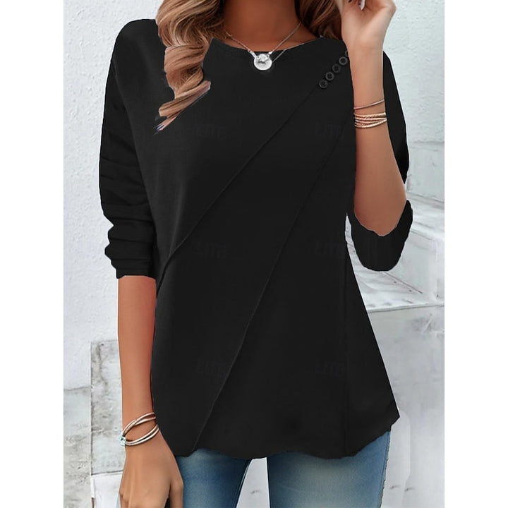Rosa | Fließendes Longsleeve mit Knopfdetail
