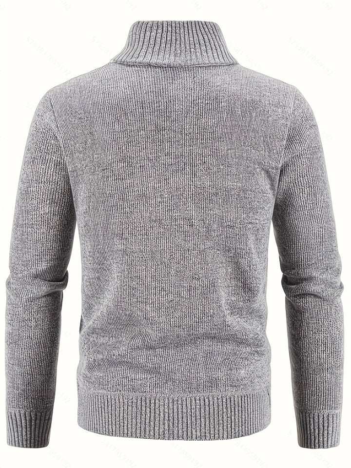 Björn | Strukturierte Strickjacke mit Stehkragen