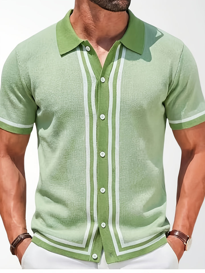 Henning | Elegantes Kurzarm-Poloshirt mit Streifendetail