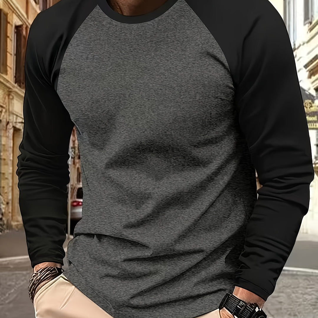 Erich | Sportliches Langarmshirt im Zweifarben-Design