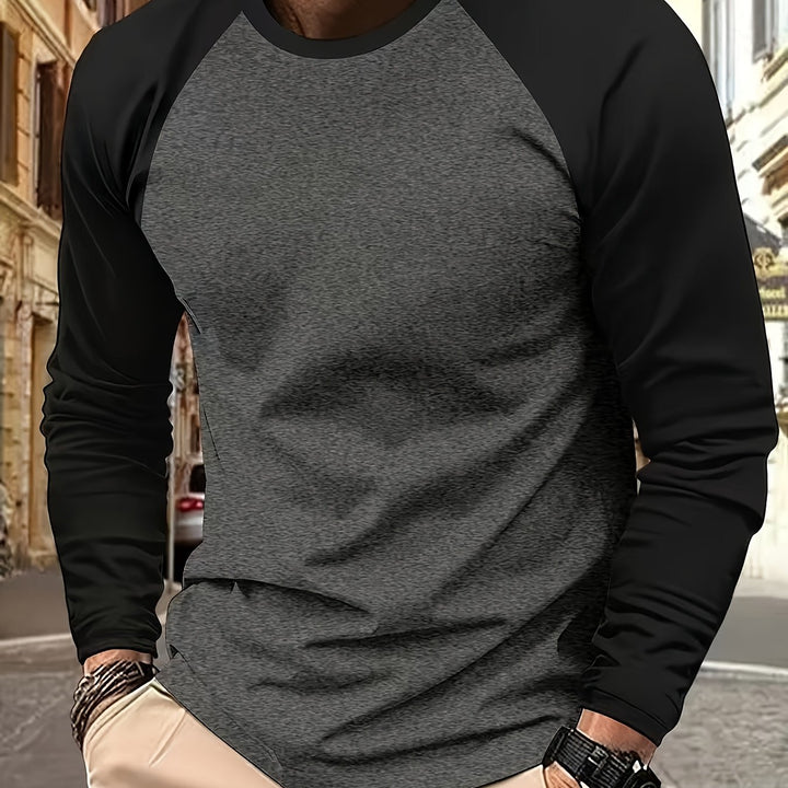 Erich | Sportliches Langarmshirt im Zweifarben-Design