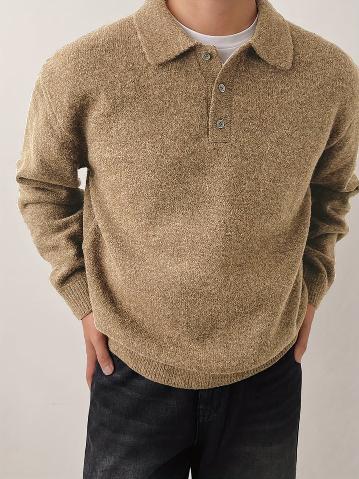 Wendelin | Weicher Strick-Poloshirt mit Kragen