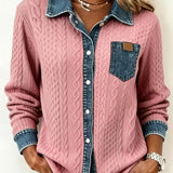 Ruth | Strukturierte Strickjacke mit Kontrastdetails