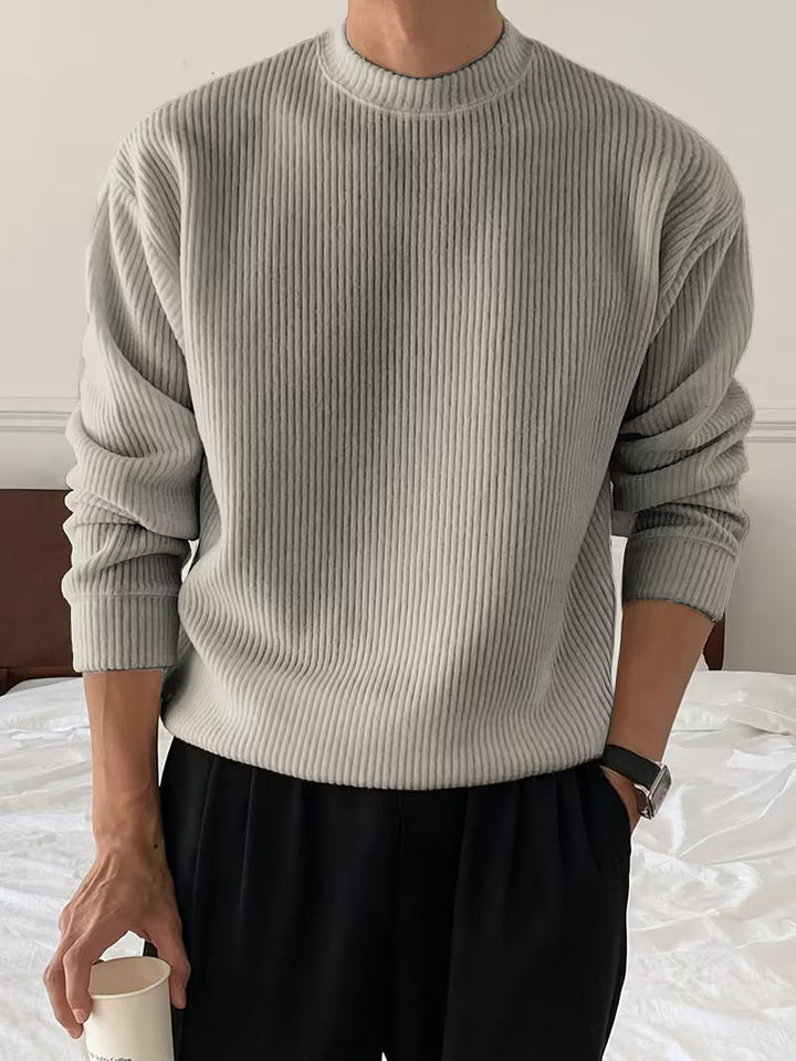 Jakob | Gerippter Rundhals-Pullover
