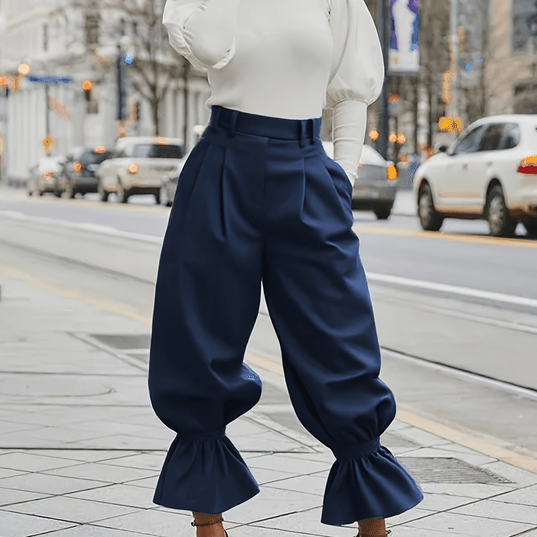 Sigrid | Elegante Weite Hose mit Volantsaum