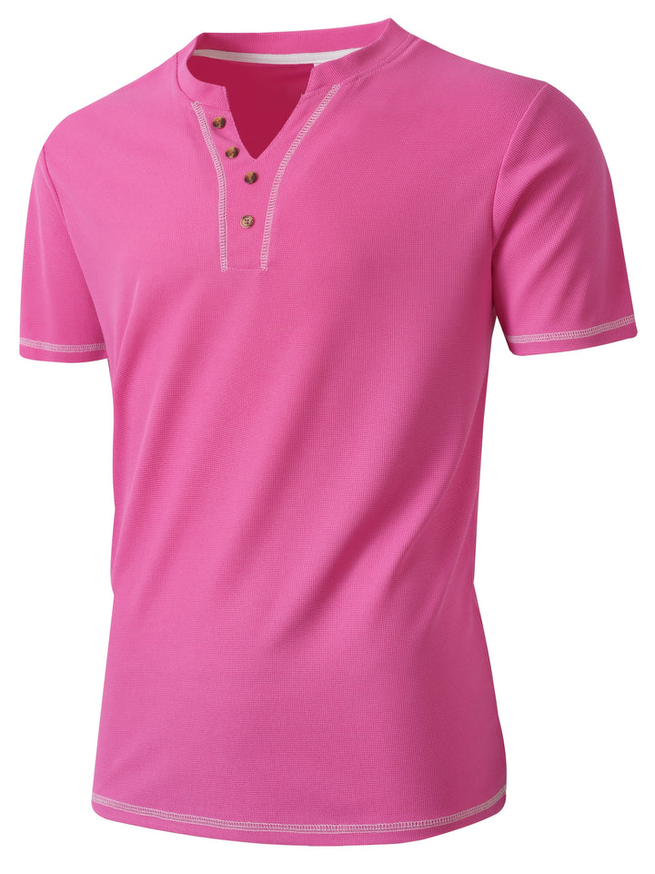 Jörg | Sportliches Kurzarm-Henleyshirt