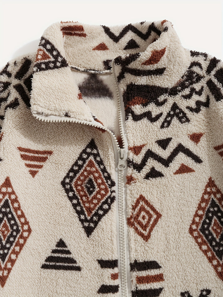 Silvia | Kuschelige Ethno-Jacke mit Muster