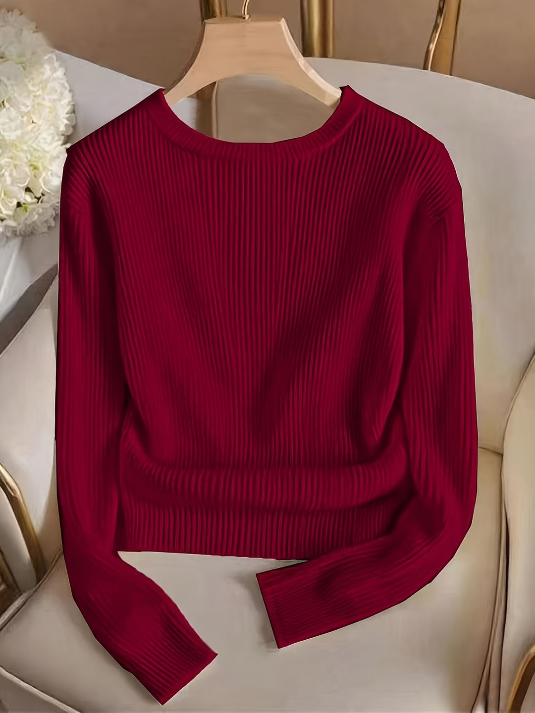Irmgard | Fein gerippter Strickpullover