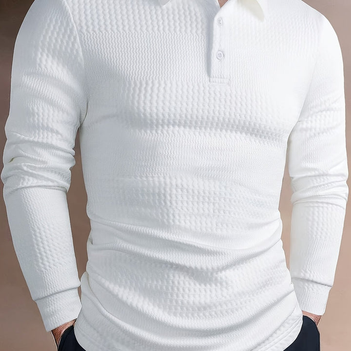 Dietrich | Strukturiertes Langarm-Poloshirt