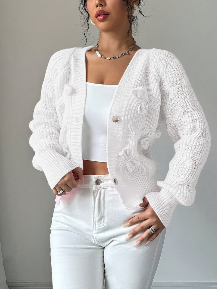 Editha | Zarte Schleifen-Strickjacke