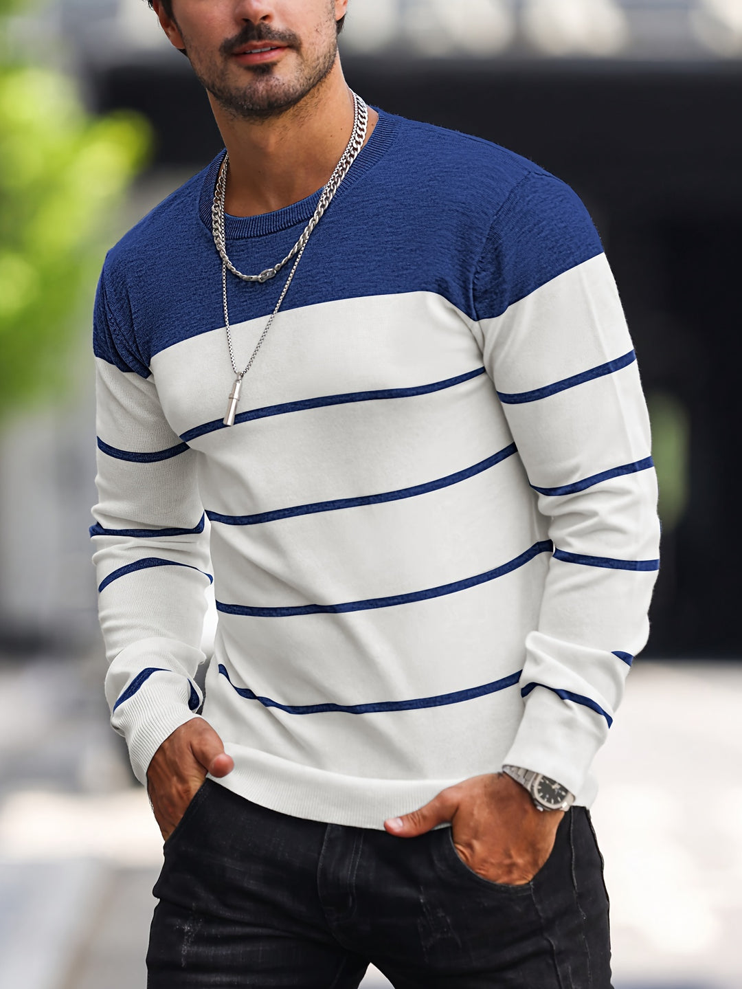 Sigmar | Zeitloser Streifen-Pullover