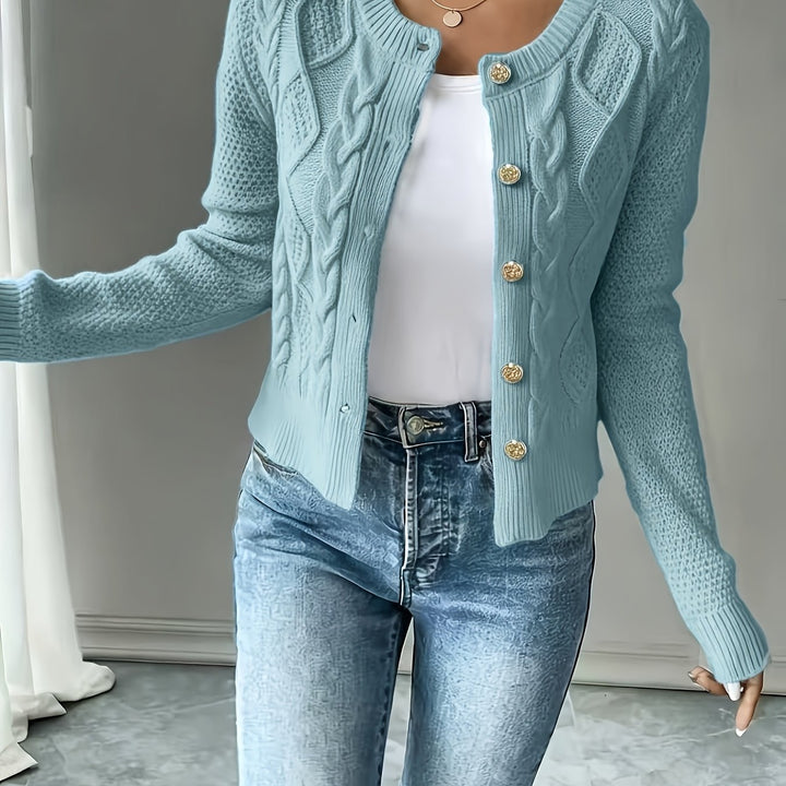 Agnes | Elegante Strickjacke mit Zopfmuster