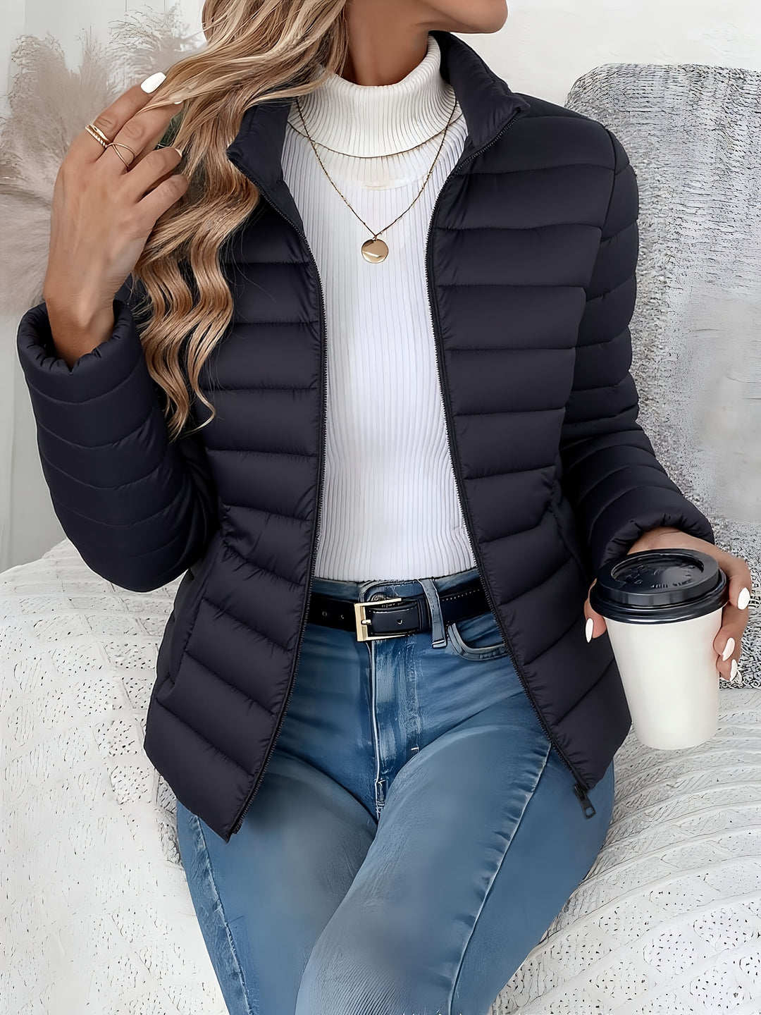 Melanie | Leichte Steppjacke mit Stehkragen