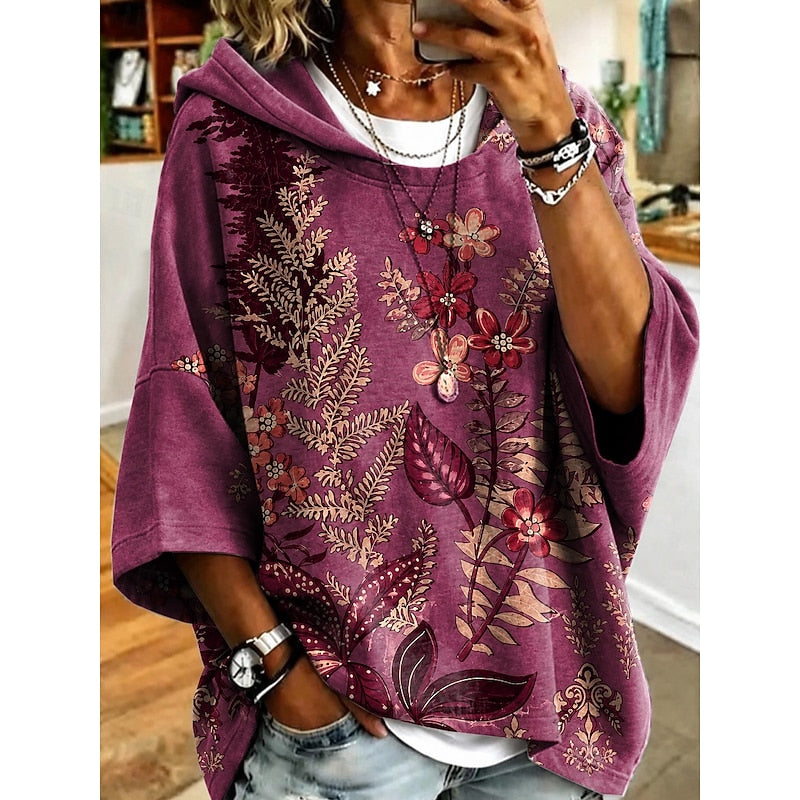 Ursula | Blütenverzierter Kapuzenpullover