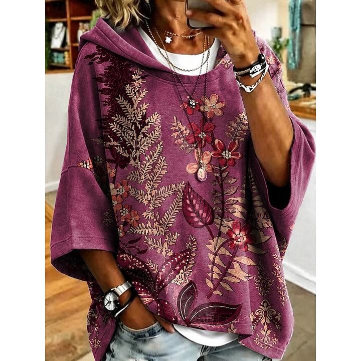 Ursula | Blütenverzierter Kapuzenpullover