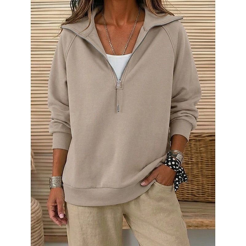 Almut | Lässiges Troyer-Sweatshirt mit Reißverschluss