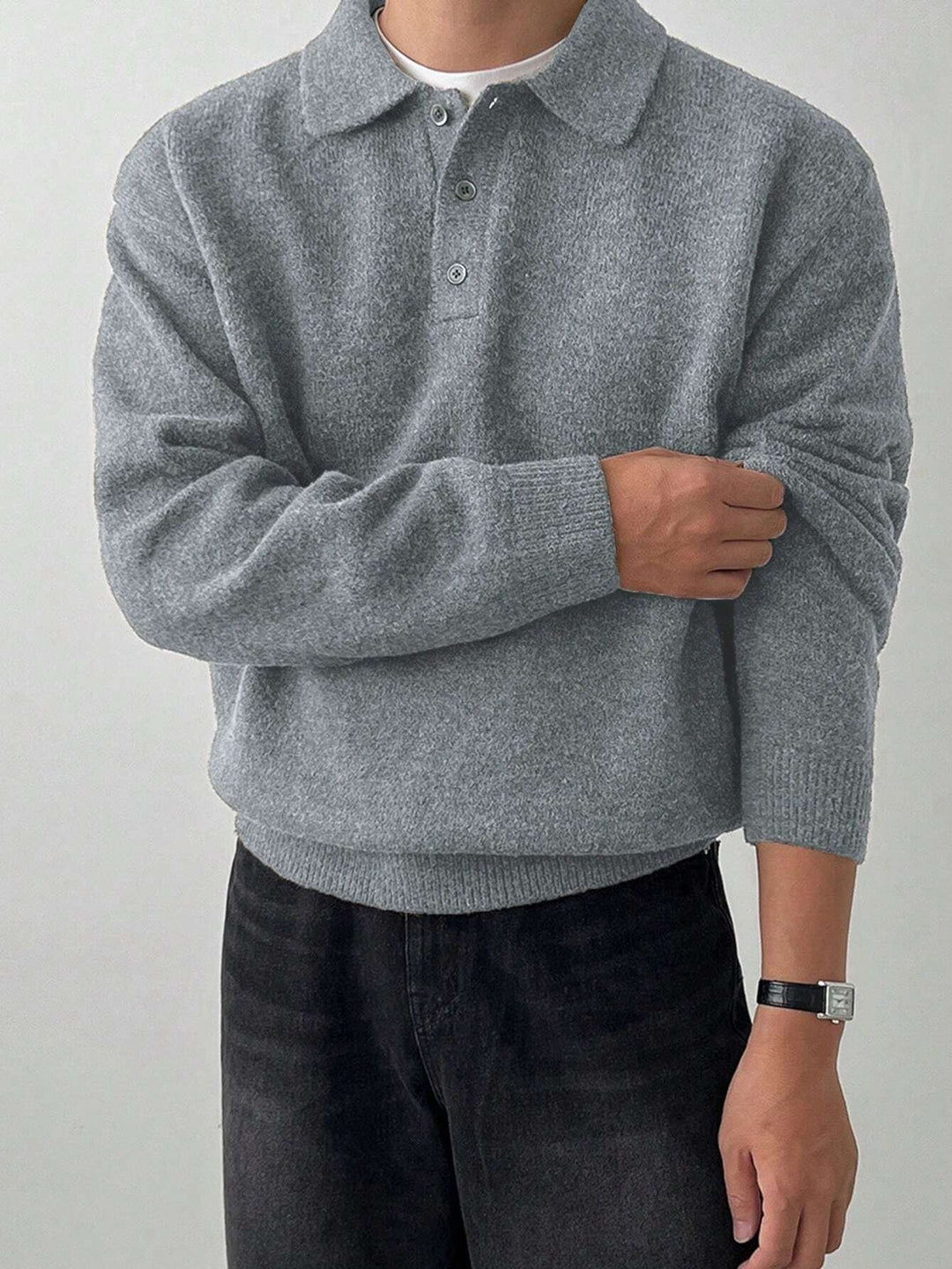 Wendelin | Weicher Strick-Poloshirt mit Kragen