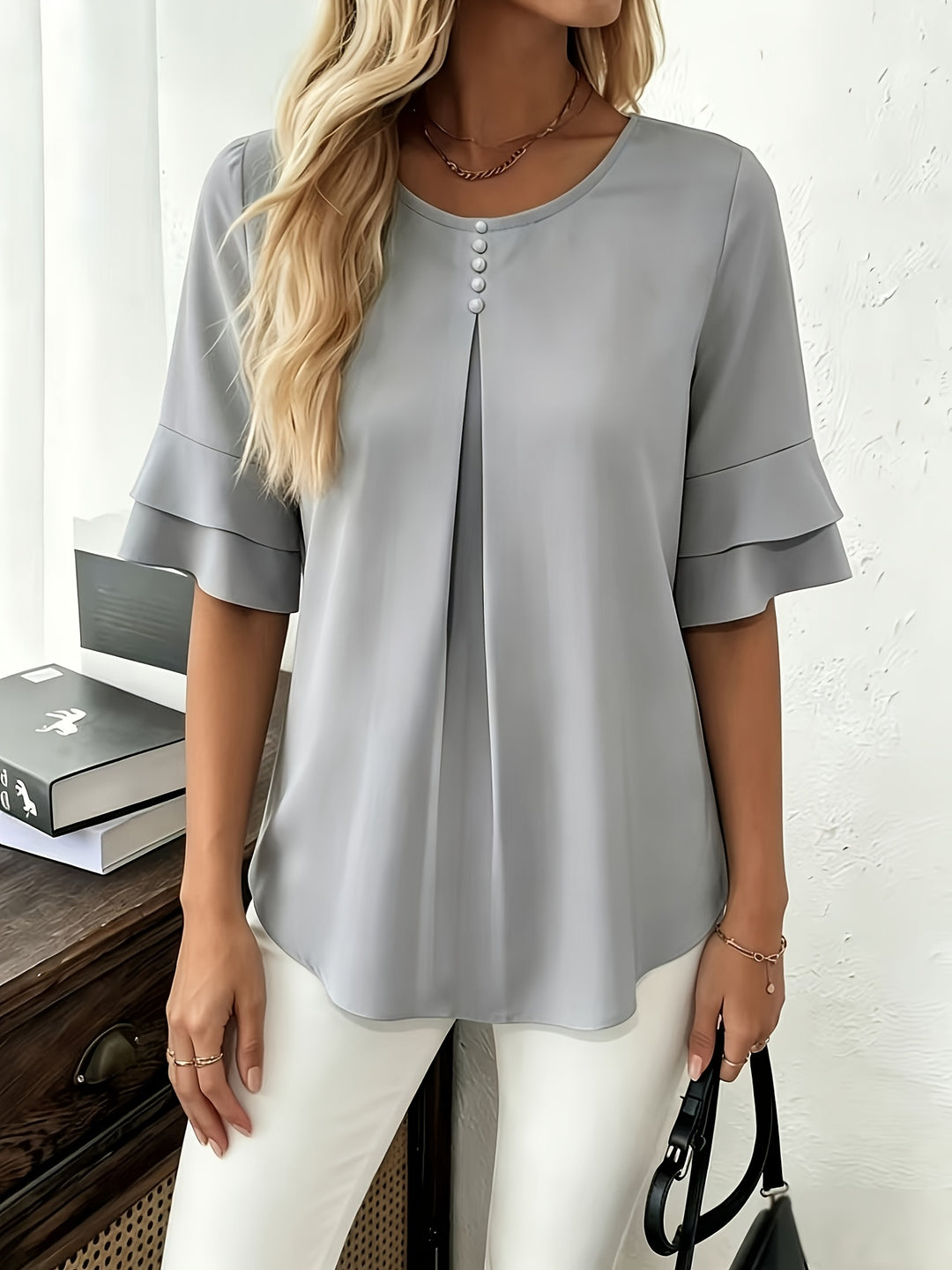 Annette | Elegante Bluse mit Volantärmeln