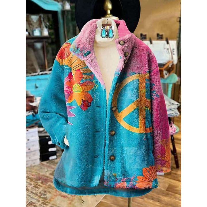 Jutta | Kuschelige Jacke mit Blütenmuster