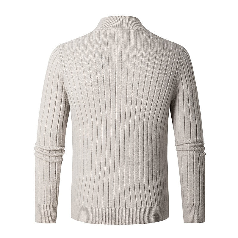 Reinhart | Gerippter Troyer-Pullover mit Reißverschluss