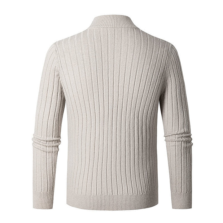 Reinhart | Gerippter Troyer-Pullover mit Reißverschluss