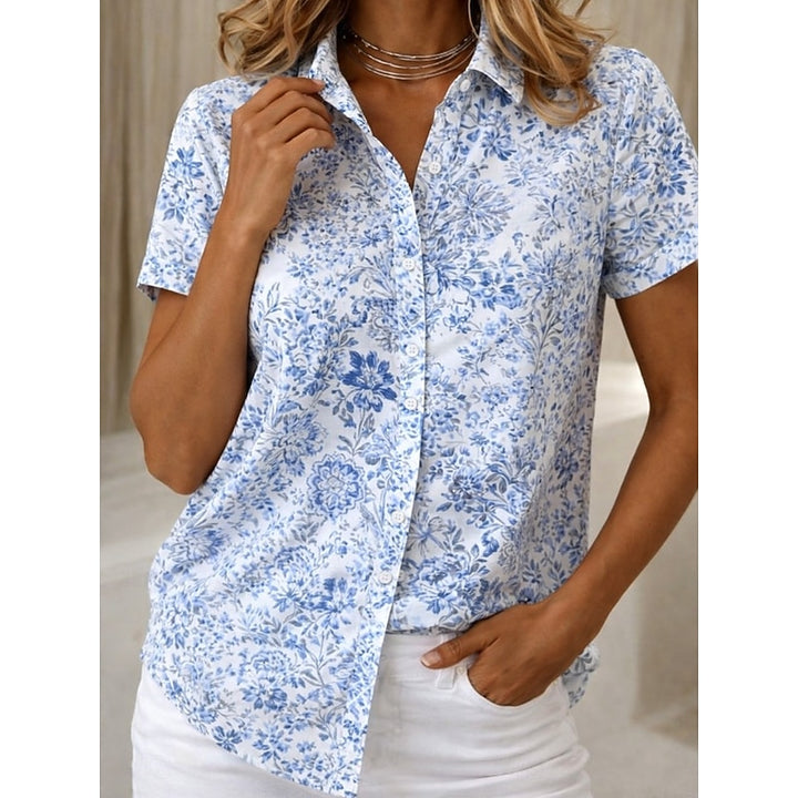 Erna | Florale Sommerbluse mit Kragen