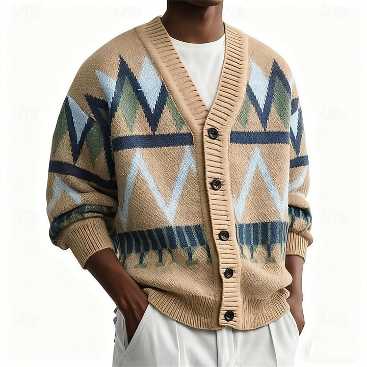 Jonathan | Weihnachtlicher Cardigan mit Zickzackmuster