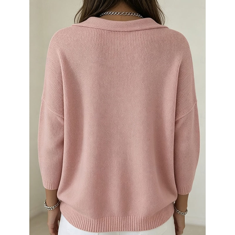 Katja | Weicher Pullover mit Wasserfallkragen