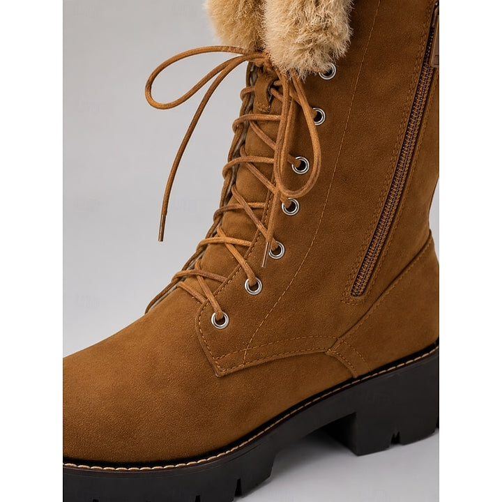 Thekla | Flauschige Winter-Schnürstiefel