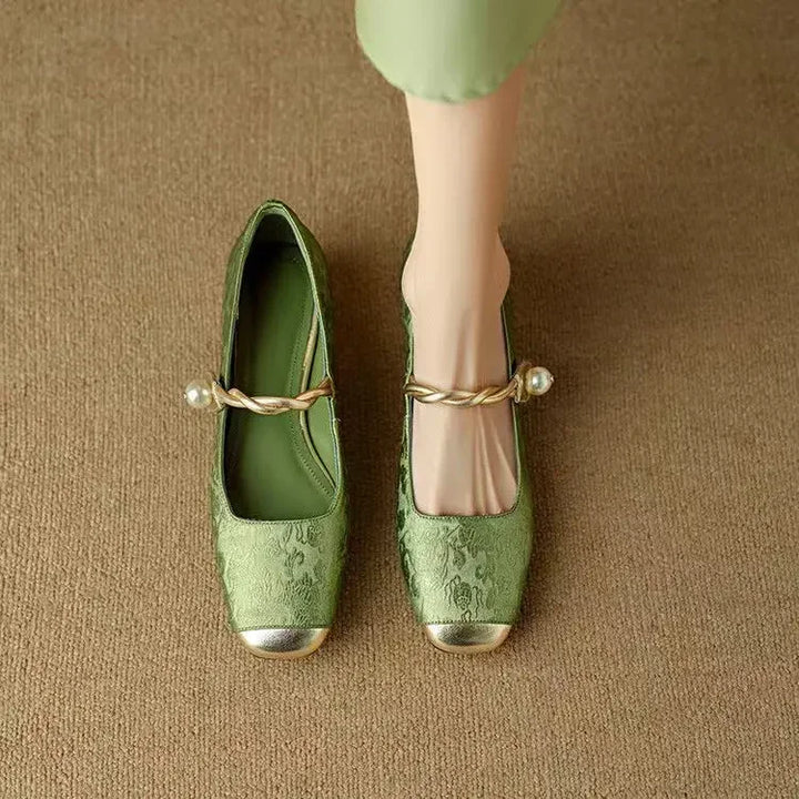 Ottilie | Elegante Spangenschuhe mit Perlenzier