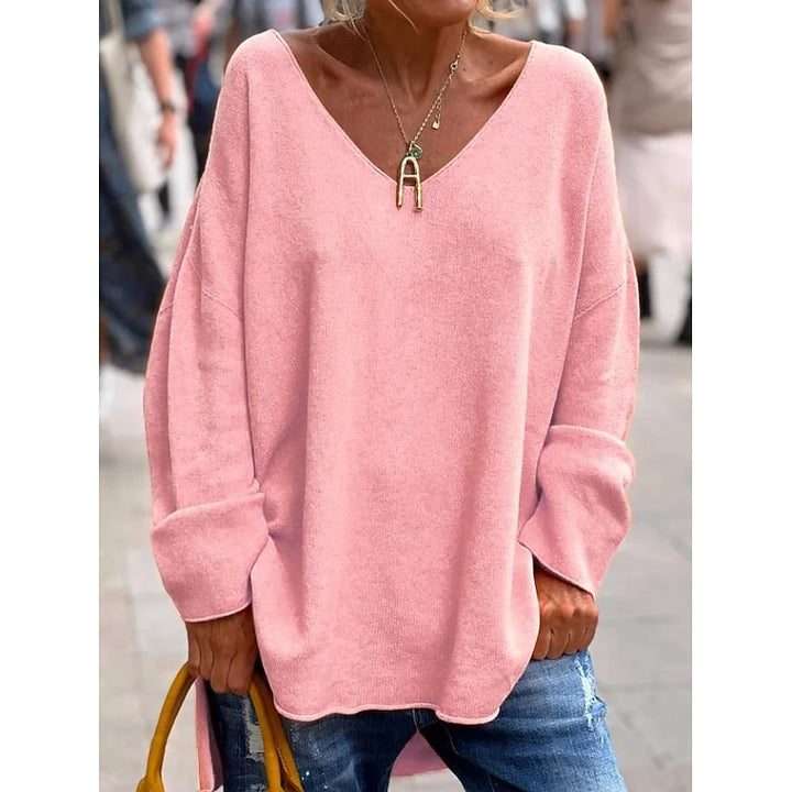 Traute | Lässiger Oversize-Pullover mit V-Ausschnitt