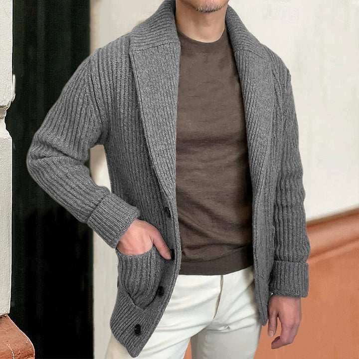 Steffen | Elegante Grobstrick-Strickjacke mit Schalkragen