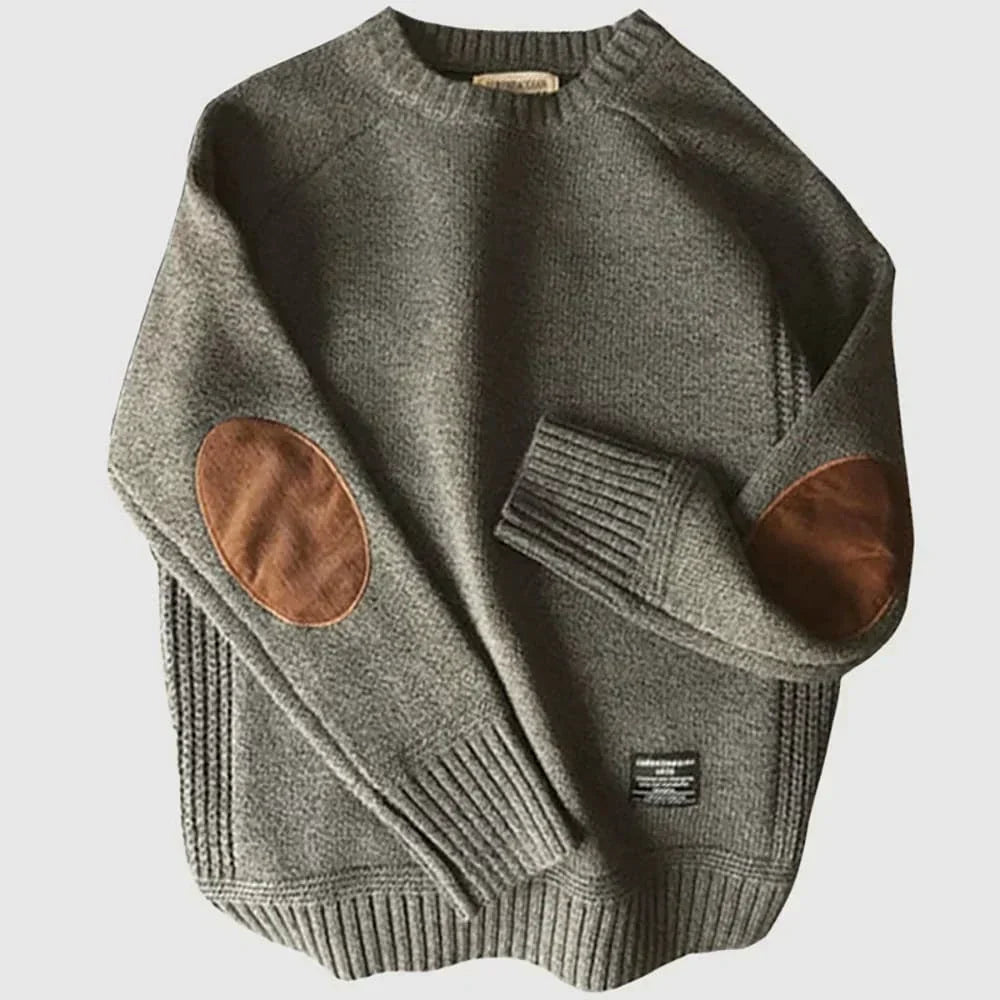 Friedhelm | Klassischer Strickpullover mit Ellbogenpatches