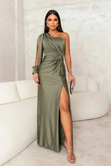 Helena | Drapiertes One-Shoulder-Abendkleid