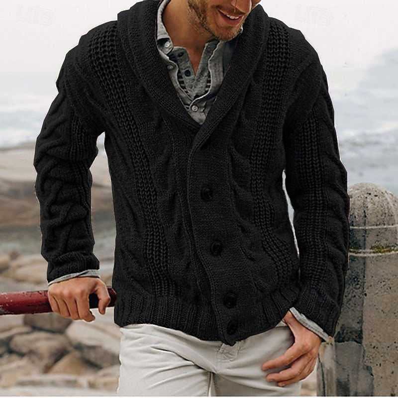 Erhard | Grobstrick-Cardigan mit Schalkragen