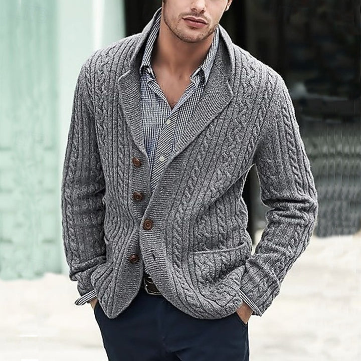 Rüdiger | Klassische Strickjacke mit Reverskragen