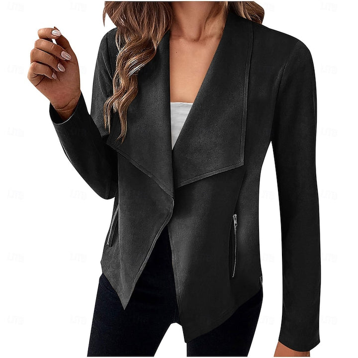 Anke | Elegante Kurzjacke mit Wasserfallkragen