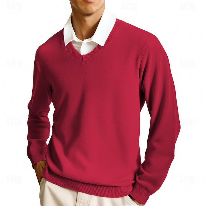 Dietmar | Klassischer Pullover mit V-Ausschnitt