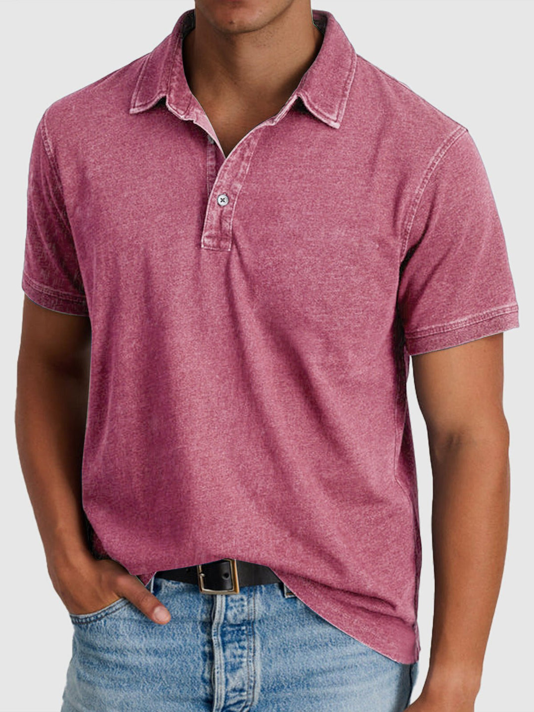Alexander | Herren Baumwoll-Denim Kurzarm Polo-Shirt