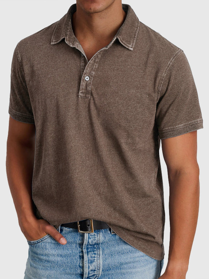 Alexander | Herren Baumwoll-Denim Kurzarm Polo-Shirt