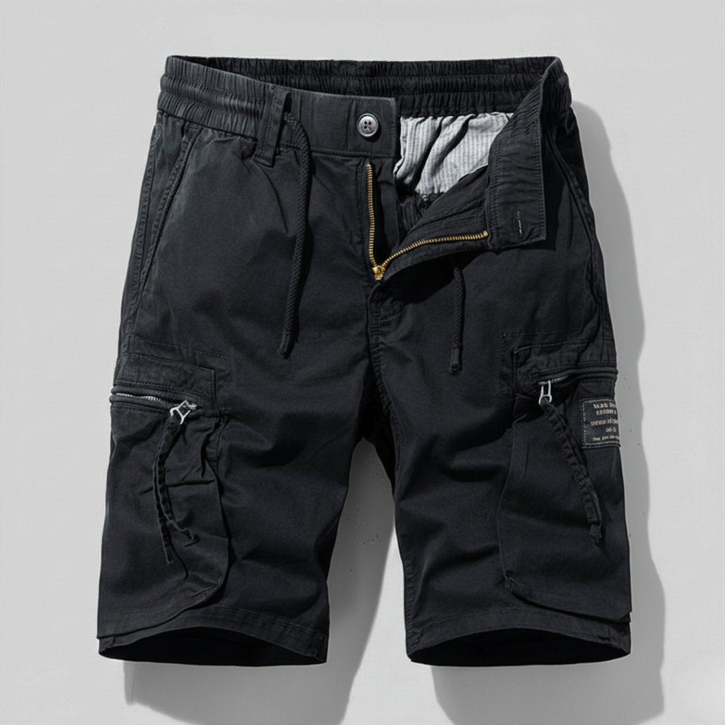 Lukas | Herren Combat Work Cargo Short Elastikbund Mehrfachtaschen