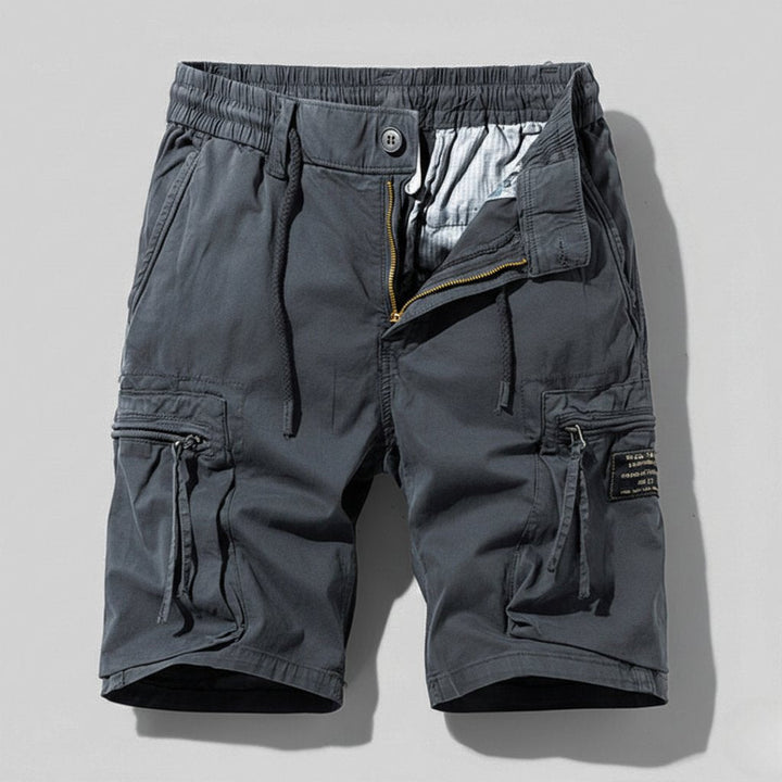 Lukas | Herren Combat Work Cargo Short Elastikbund Mehrfachtaschen