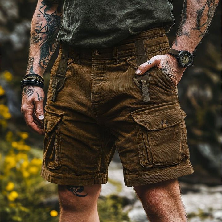 Sebastian | Herren Cord Cargo Shorts mit Klappentaschen
