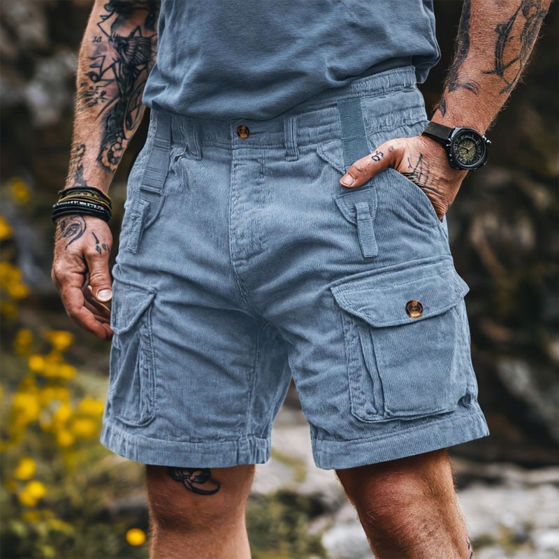 Sebastian | Herren Cord Cargo Shorts mit Klappentaschen