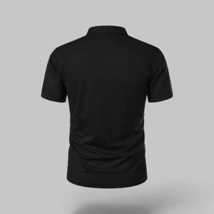 Matthias | Herren Kragenlos Baumwoll Poloshirt Kurze Ärmel