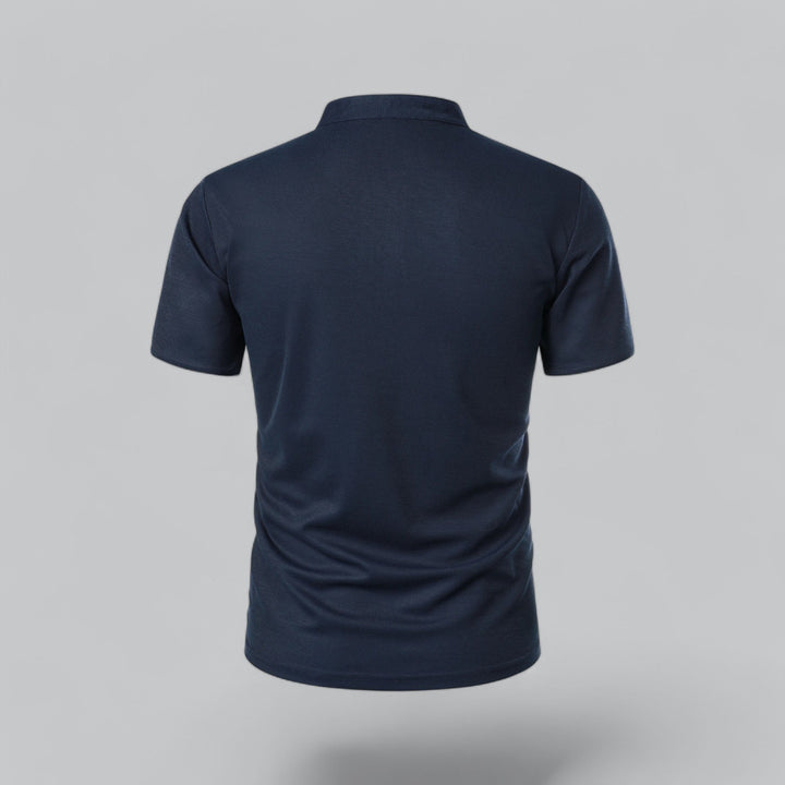 Matthias | Herren Kragenlos Baumwoll Poloshirt Kurze Ärmel