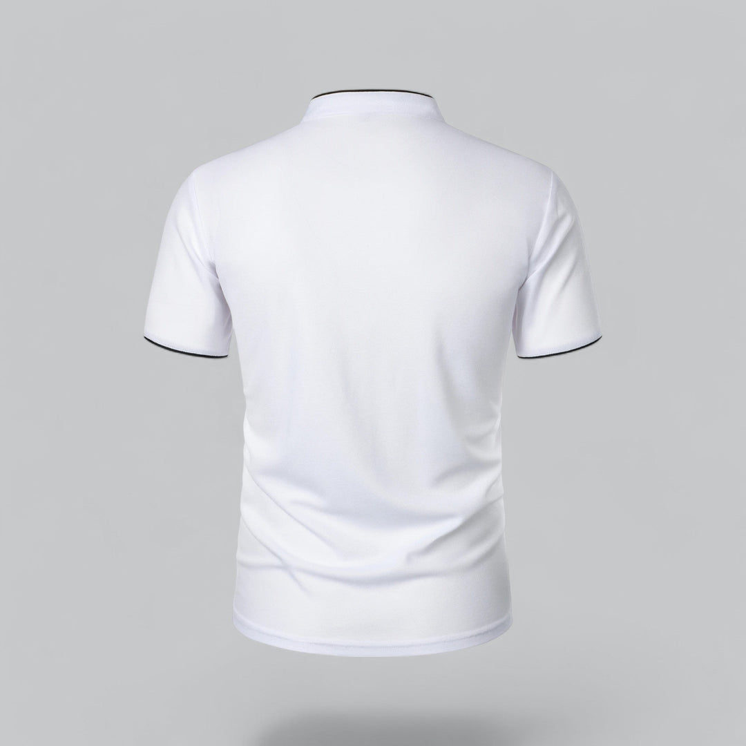 Matthias | Herren Kragenlos Baumwoll Poloshirt Kurze Ärmel