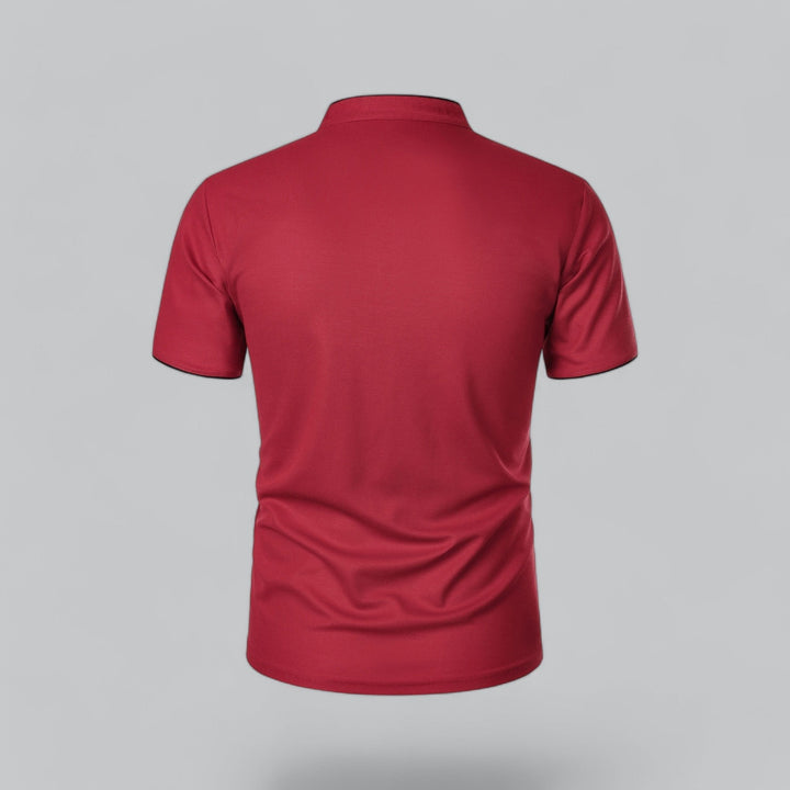 Matthias | Herren Kragenlos Baumwoll Poloshirt Kurze Ärmel