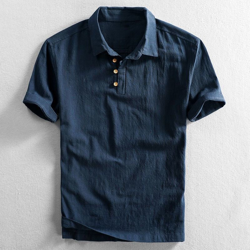 Dominik | Herren Leinen Kurzarm Polo Shirt